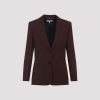 Chloé Suits Sigle Breasted Blazer Jackets Bordeaux In Black