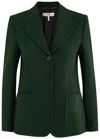 Chloé Single-breasted Wool Jacket In Green