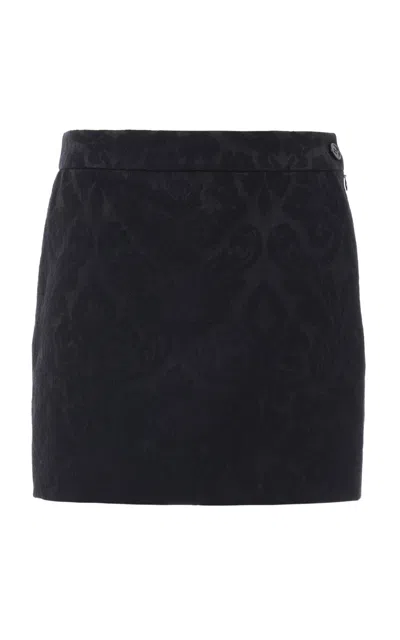 Chloé Wool Jacquard Mini Skirt In Black