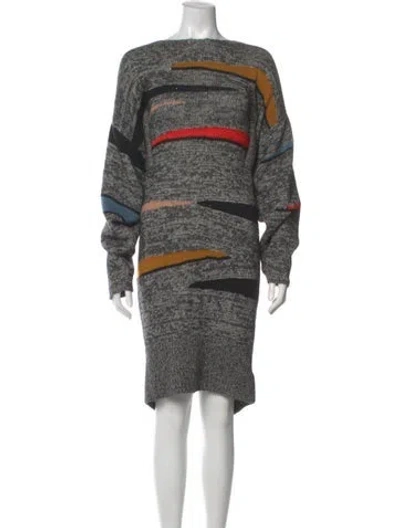 Pre-owned Chloé Wool Knee-length Dress In Gray