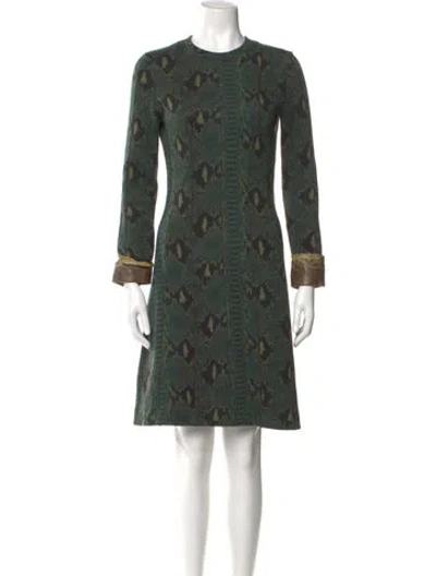 Pre-owned Chloé Wool Knee-length Dress In Green