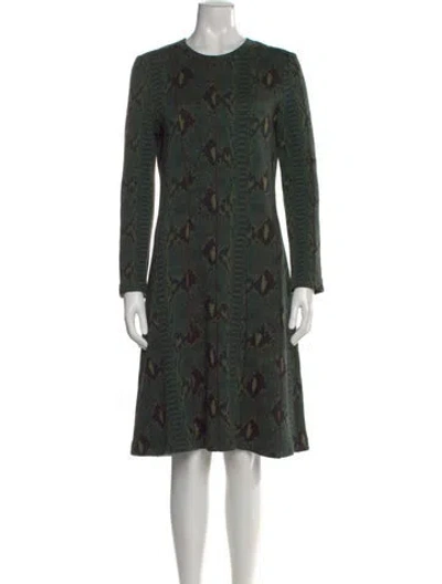 Pre-owned Chloé Wool Knee-length Dress In Green