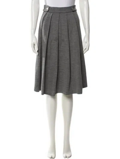 Pre-owned Chloé Wool Knee-length Skirt In Gray