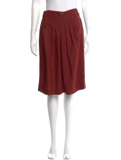 Pre-owned Chloé Wool Knee-length Skirt In Red