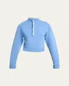 Chloé Wool Knit And Lace Pullover In Blue