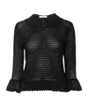 Chloé Wool Knit Elbow-sleeve Pullover In Black