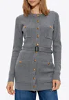 Chloé Slim Multi-stitch Wool Belted Cardigan
