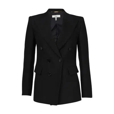 Chloé Wool Knit Tailored Jacket In Black
