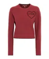 Chloé Short And Fitting Pullover With Wool Logo In Red