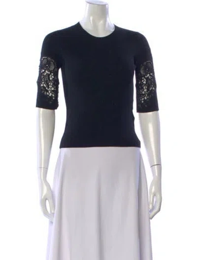 Pre-owned Chloé Wool Lace Pattern Top In Black