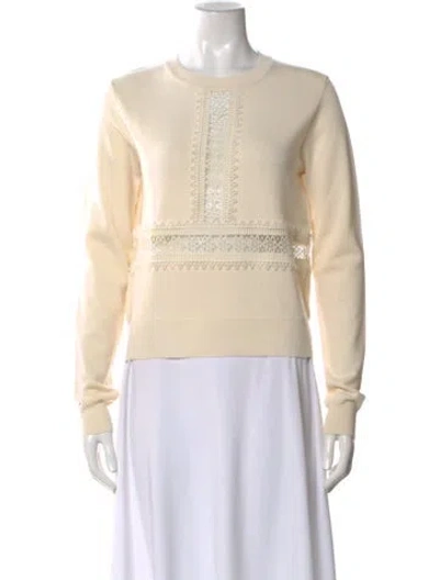 Pre-owned Chloé Wool Lace Pattern Top In Neutral