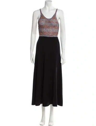 Pre-owned Chloé Wool Long Dress In Black