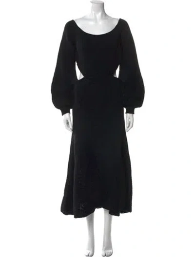 Pre-owned Chloé Wool Long Dress In Black
