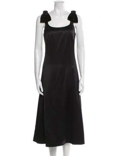 Pre-owned Chloé Wool Long Dress In Black