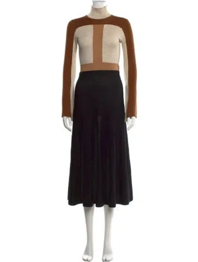 Pre-owned Chloé Wool Long Dress In Black