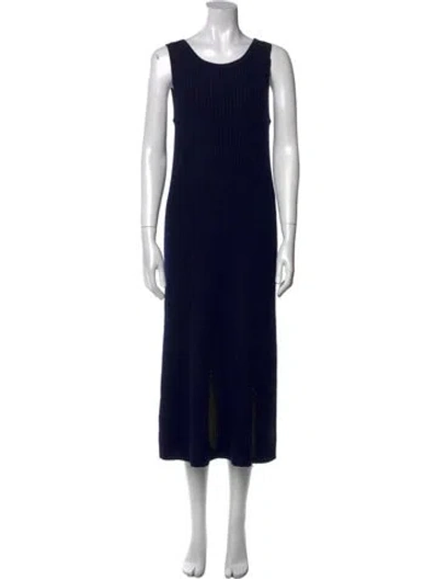 Pre-owned Chloé Wool Long Dress In Blue
