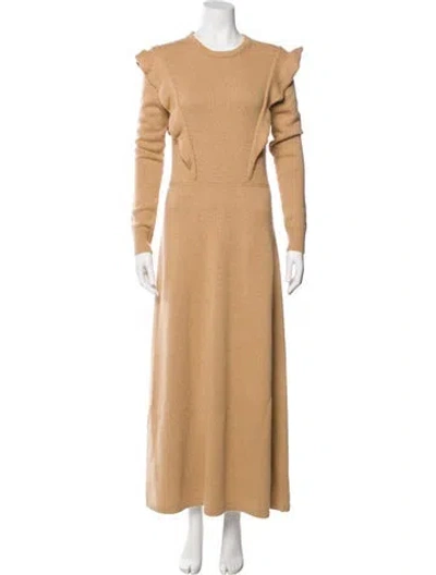Pre-owned Chloé Wool Long Dress In Brown