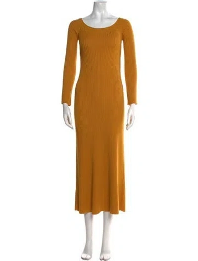 Pre-owned Chloé Wool Long Dress In Yellow