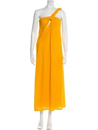 Pre-owned Chloé Wool Long Dress In Yellow
