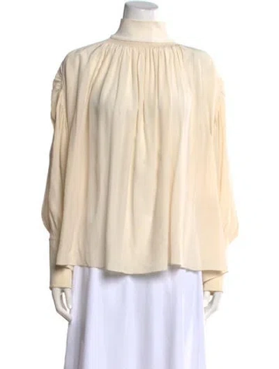 Pre-owned Chloé Wool Long Sleeve Blouse In Neutral
