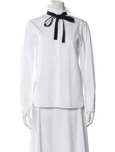 Pre-owned Chloé Wool Long Sleeve Blouse W/ Tags In White