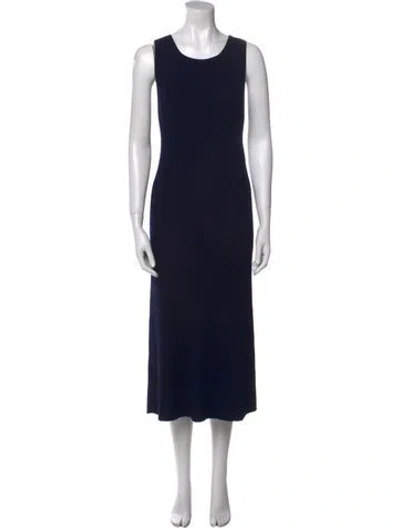 Pre-owned Chloé Wool Midi Length Dress In Blue