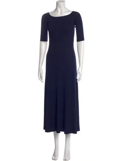 Pre-owned Chloé Wool Midi Length Dress In Blue