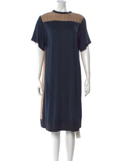 Pre-owned Chloé Wool Midi Length Dress In Blue