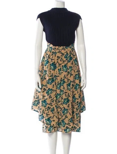 Pre-owned Chloé Wool Midi Length Dress In Neutral