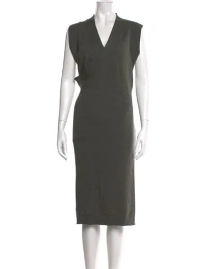 Pre-owned Chloé Wool Midi Length Dress W/ Tags In Green