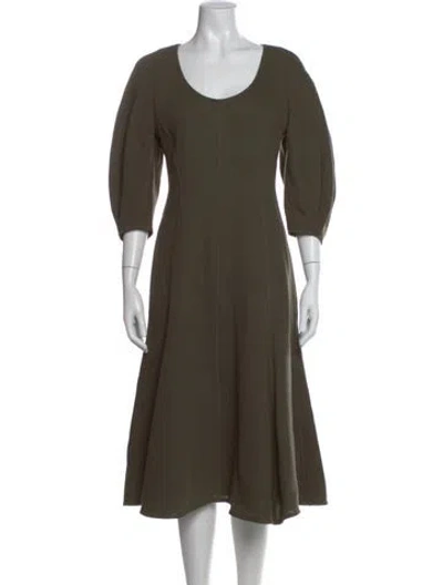 Pre-owned Chloé Wool Midi Length Dress W/ Tags In Green
