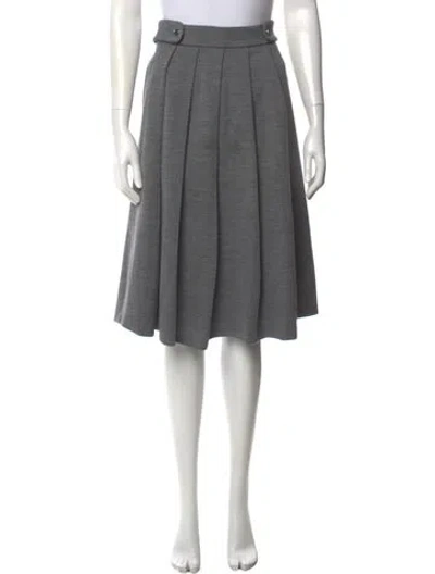 Pre-owned Chloé Wool Midi Length Skirt In Grey
