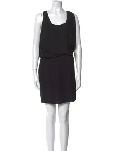 Pre-owned Chloé Wool Mini Dress In Black