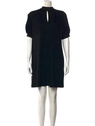 Pre-owned Chloé Wool Mini Dress In Black