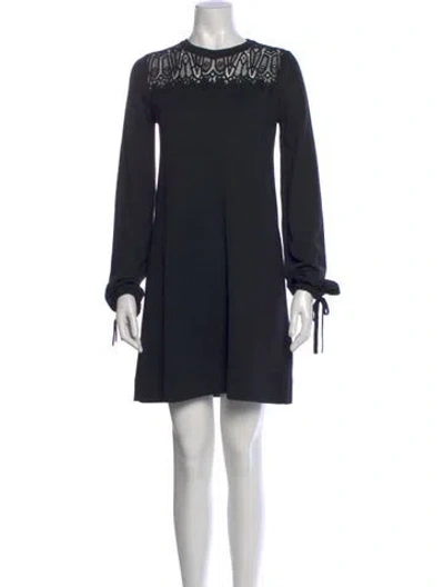 Pre-owned Chloé Wool Mini Dress In Black