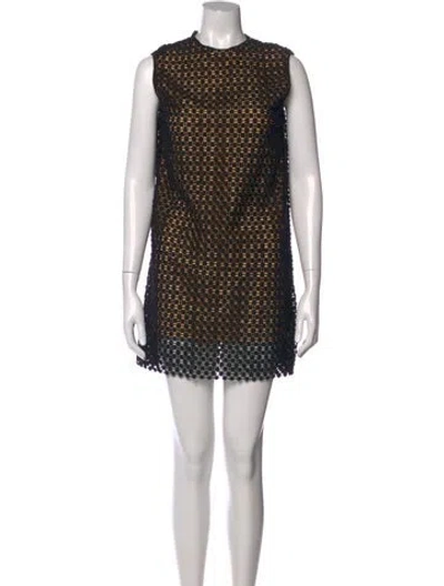 Pre-owned Chloé Wool Mini Dress In Black