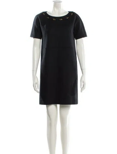 Pre-owned Chloé Wool Mini Dress In Blue