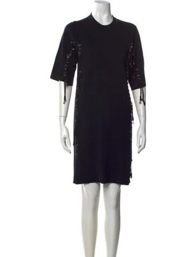 Pre-owned Chloé Wool Mini Dress In Blue