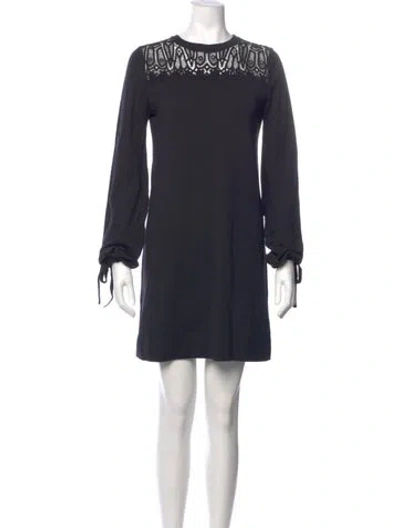 Pre-owned Chloé Wool Mini Dress In Blue