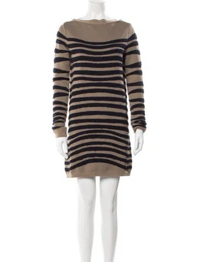 Pre-owned Chloé Wool Mini Dress In Brown