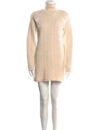 Pre-owned Chloé Wool Mini Dress In Neutral