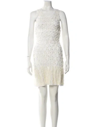 Pre-owned Chloé Wool Mini Dress In Neutral