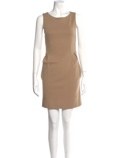 Pre-owned Chloé Wool Mini Dress In Neutral