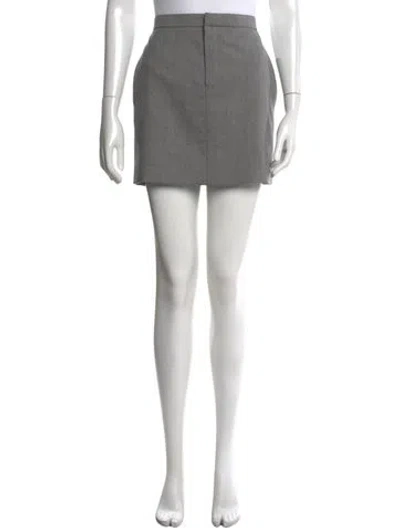 Pre-owned Chloé Wool Mini Skirt In Gray