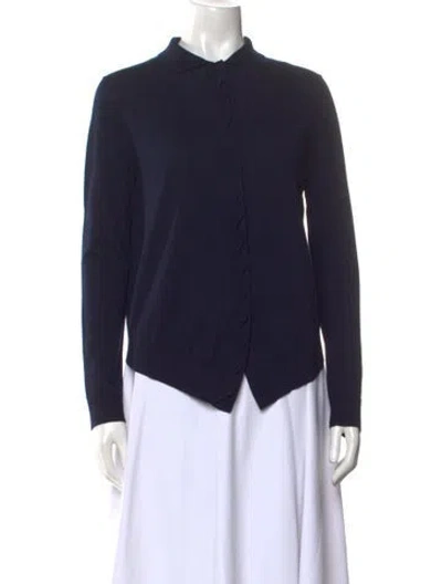 Pre-owned Chloé Wool Mock Neck Sweater In Blue