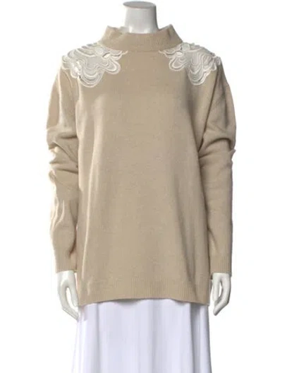 Pre-owned Chloé Wool Mock Neck Sweater In Neutral