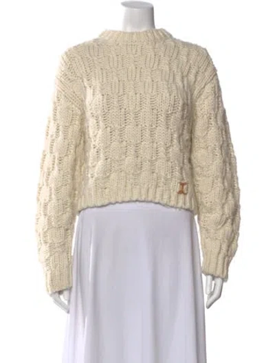 Pre-owned Chloé Wool Mock Neck Sweater In Neutral