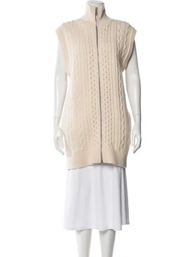 Pre-owned Chloé Wool Mock Neck Sweater W/ Tags In White
