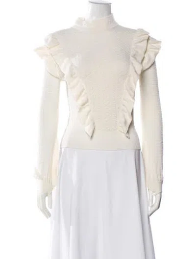 Pre-owned Chloé Wool Mock Neck Sweater In White