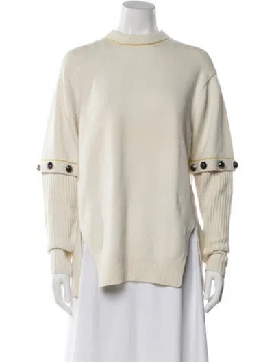 Pre-owned Chloé Wool Mock Neck Sweater In White